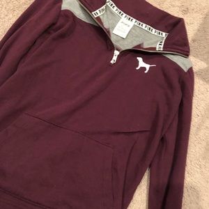 PINK burgundy half zip